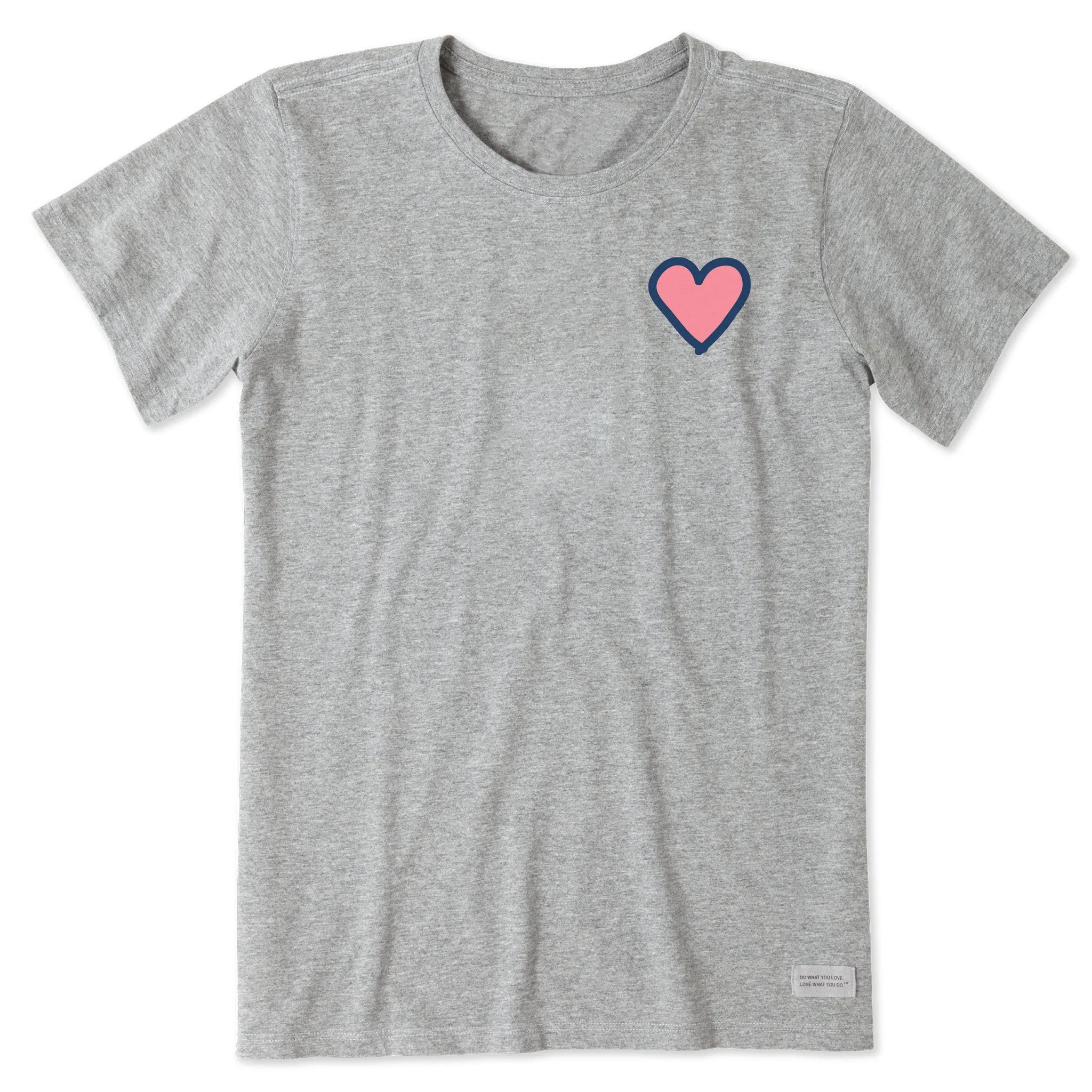 Women's Heart Simple Short Sleeve Crusher Tee Life is Good
