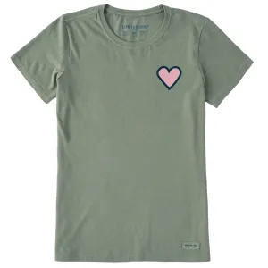 Women's Heart Simple Short Sleeve Crusher Tee Life is Good