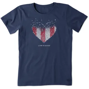 Women's Heart Stars and Stripes Short Sleeve Tee Life is Good