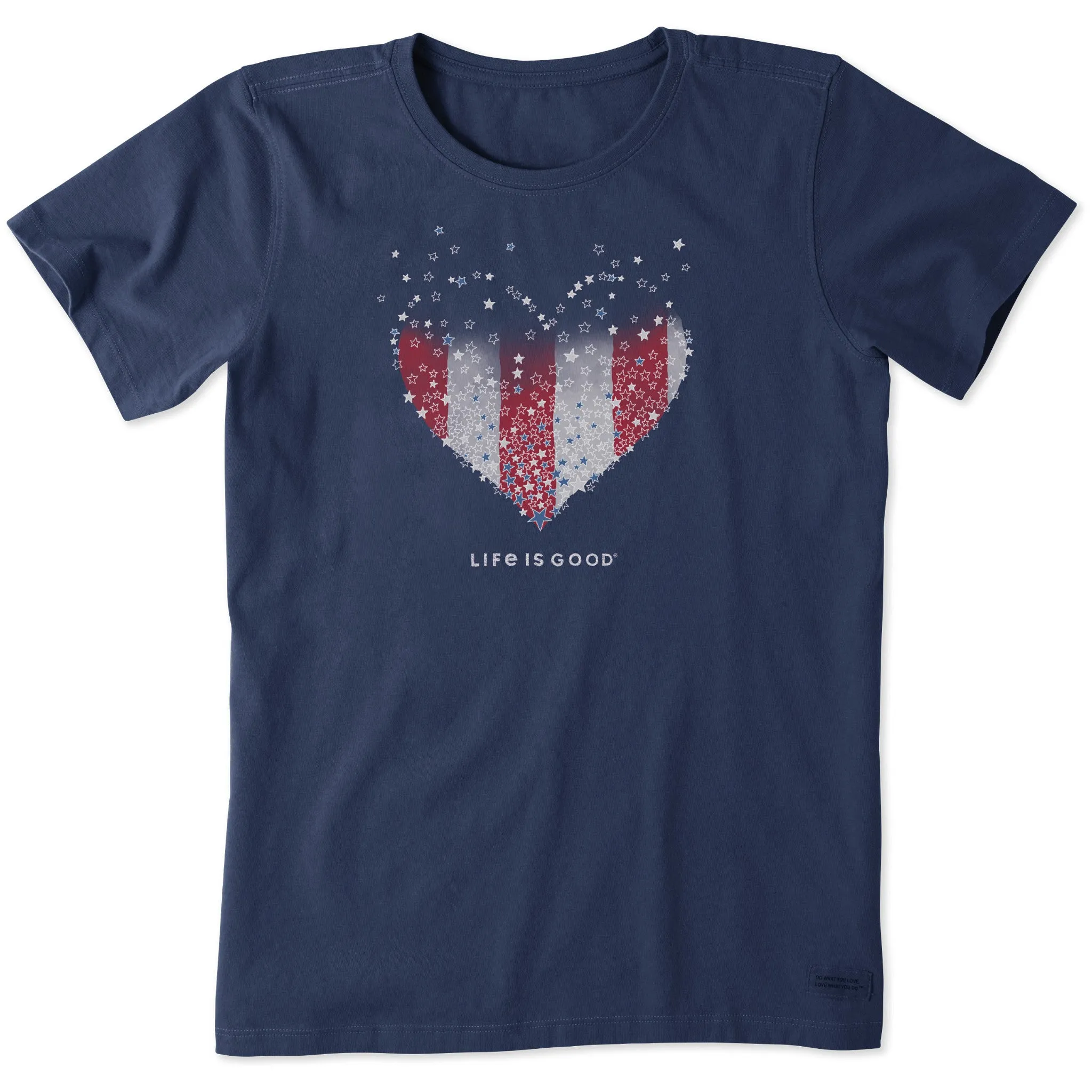 Women's Heart Stars and Stripes Short Sleeve Tee Life is Good