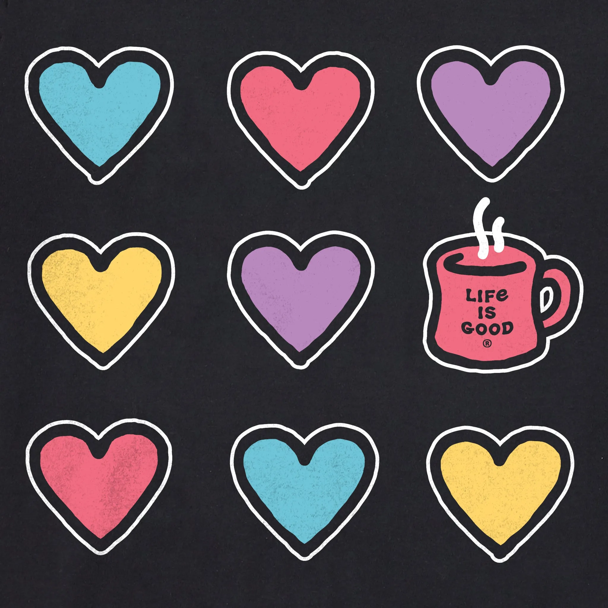 Women's Hearts and a Mug Crusher Tank Life is Good