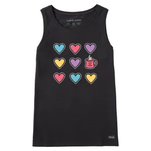 Women's Hearts and a Mug Crusher Tank Life is Good