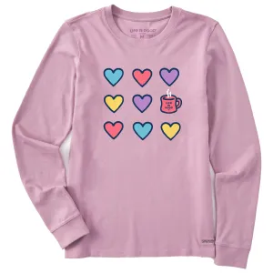 Women's Hearts and a Mug Long Sleeve Crusher Tee Life is Good