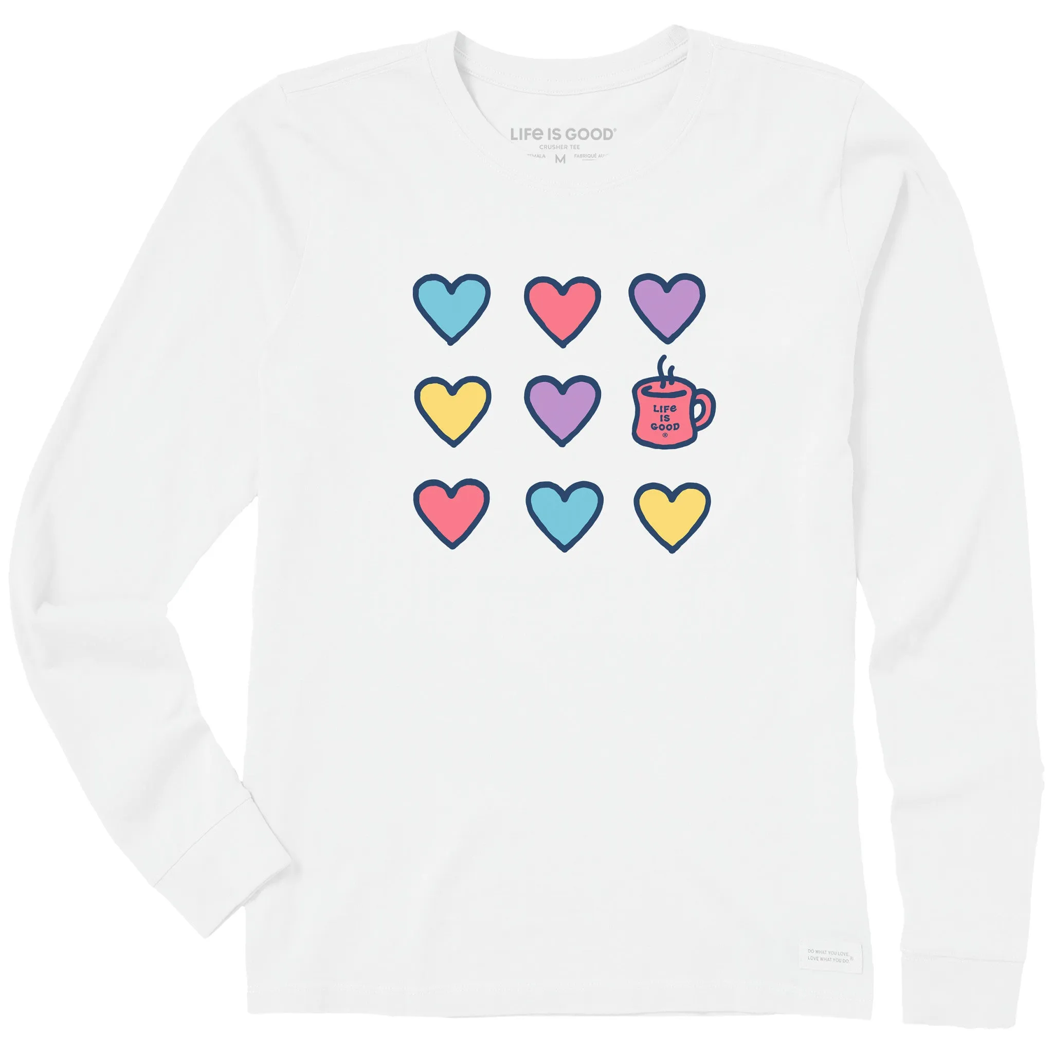 Women's Hearts and a Mug Long Sleeve Crusher Tee Life is Good