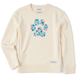 Women's Hearts Paw Simply True Fleece Crew Life is Good