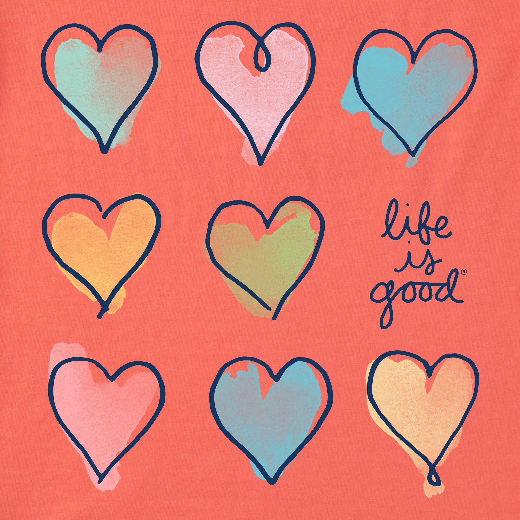 Women's Hearts Short Sleeve Crusher Boxy Tee Life is Good