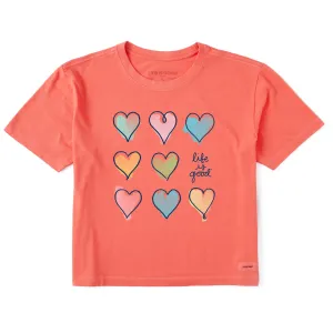 Women's Hearts Short Sleeve Crusher Boxy Tee Life is Good