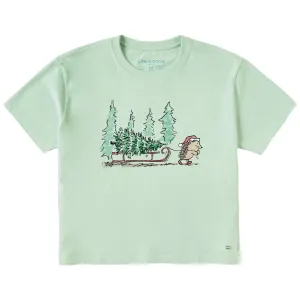 Women's Hedgehog Sled Short Sleeve Crusher Boxy Tee Life is Good