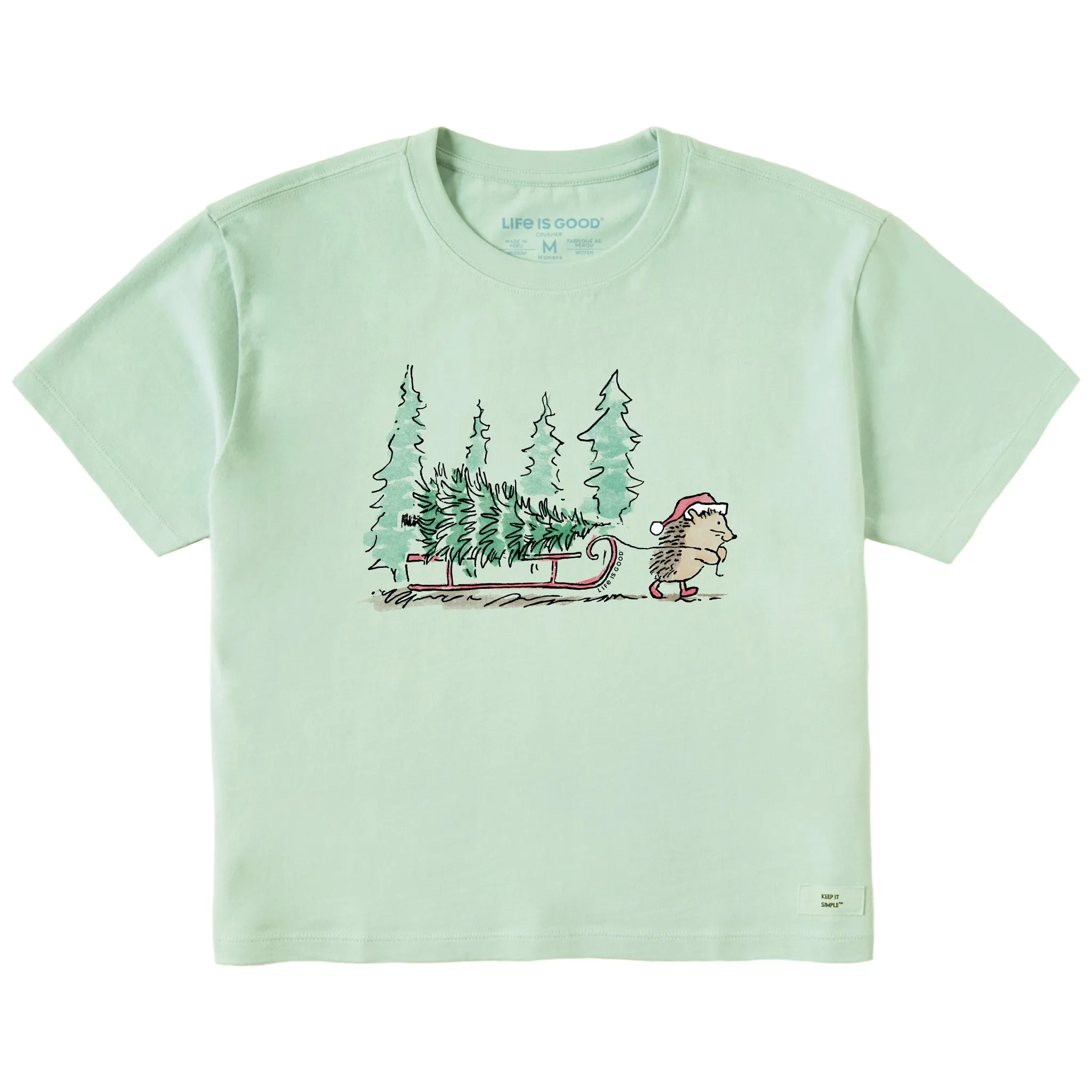 Women's Hedgehog Sled Short Sleeve Crusher Boxy Tee Life is Good