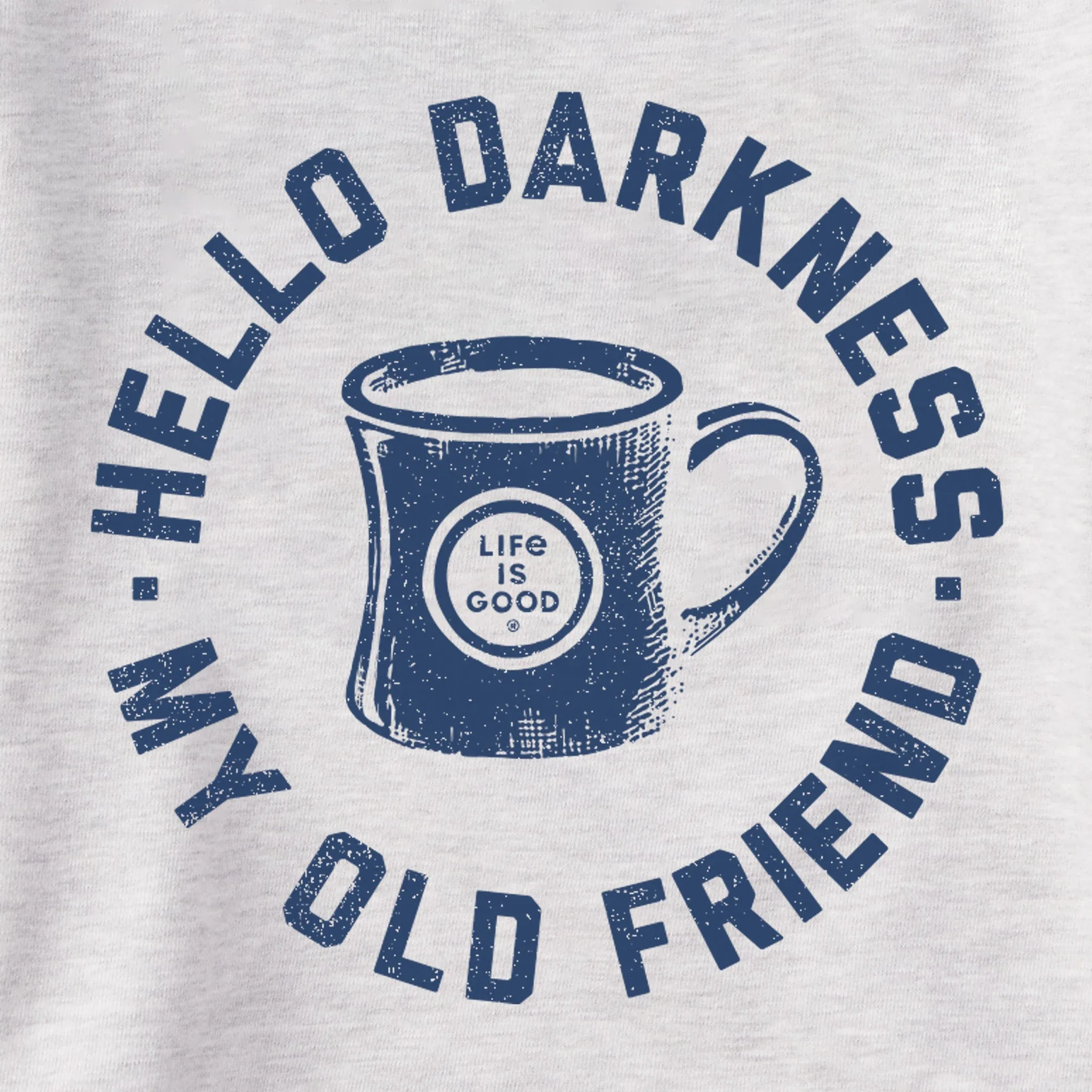 Women's Hello Darkness My Old Friend Simply True Fleece Crew Life is Good