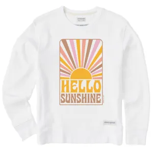 Women's Hello Sunshine Retro Simply True Crew Life is Good