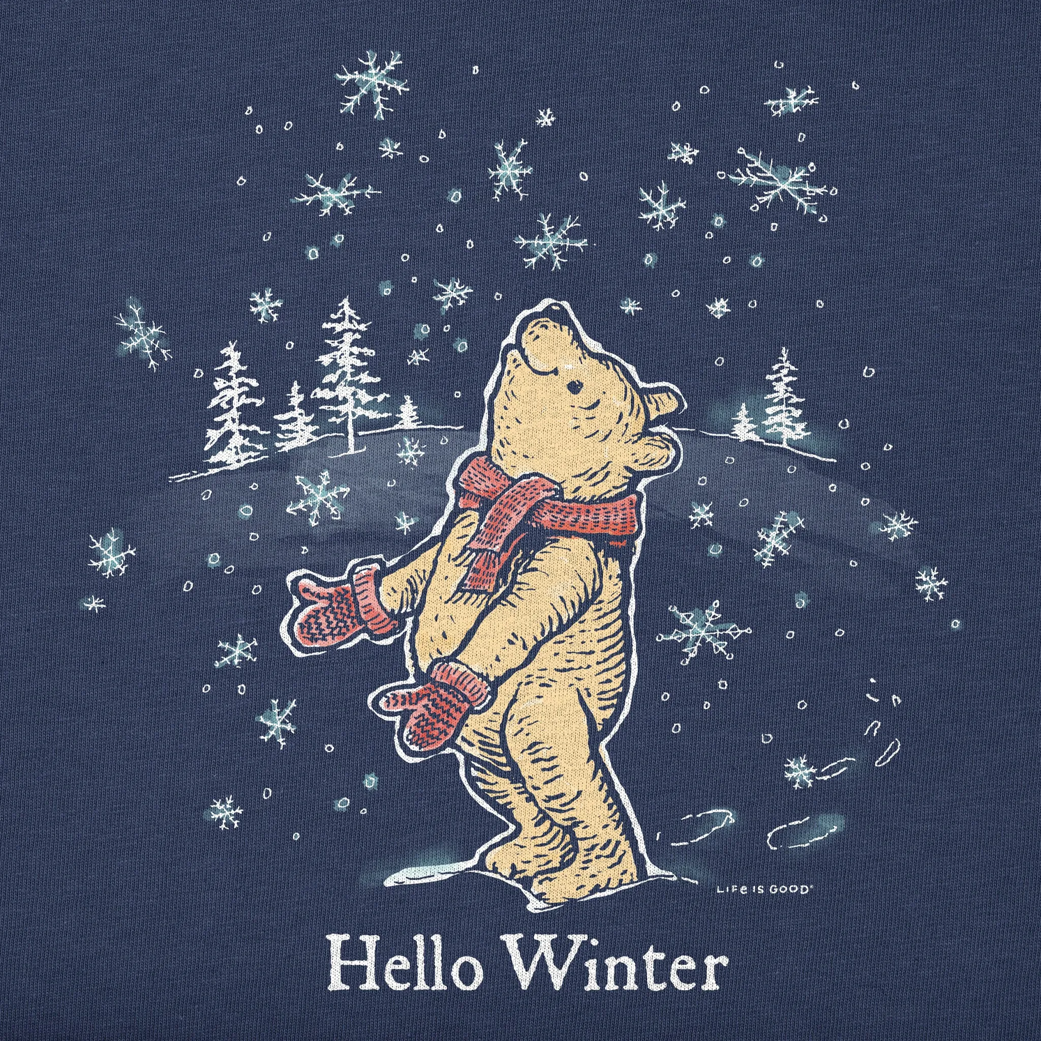 Women's Hello Winter Winnie Long Sleeve Crusher Vee Life is Good
