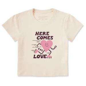 Women's Here Comes the Love Crusher-LITE Shrunken Tee Life is Good