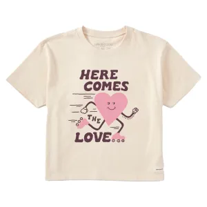 Women's Here Comes the Love Short Sleeve Crusher Boxy Tee Life is Good