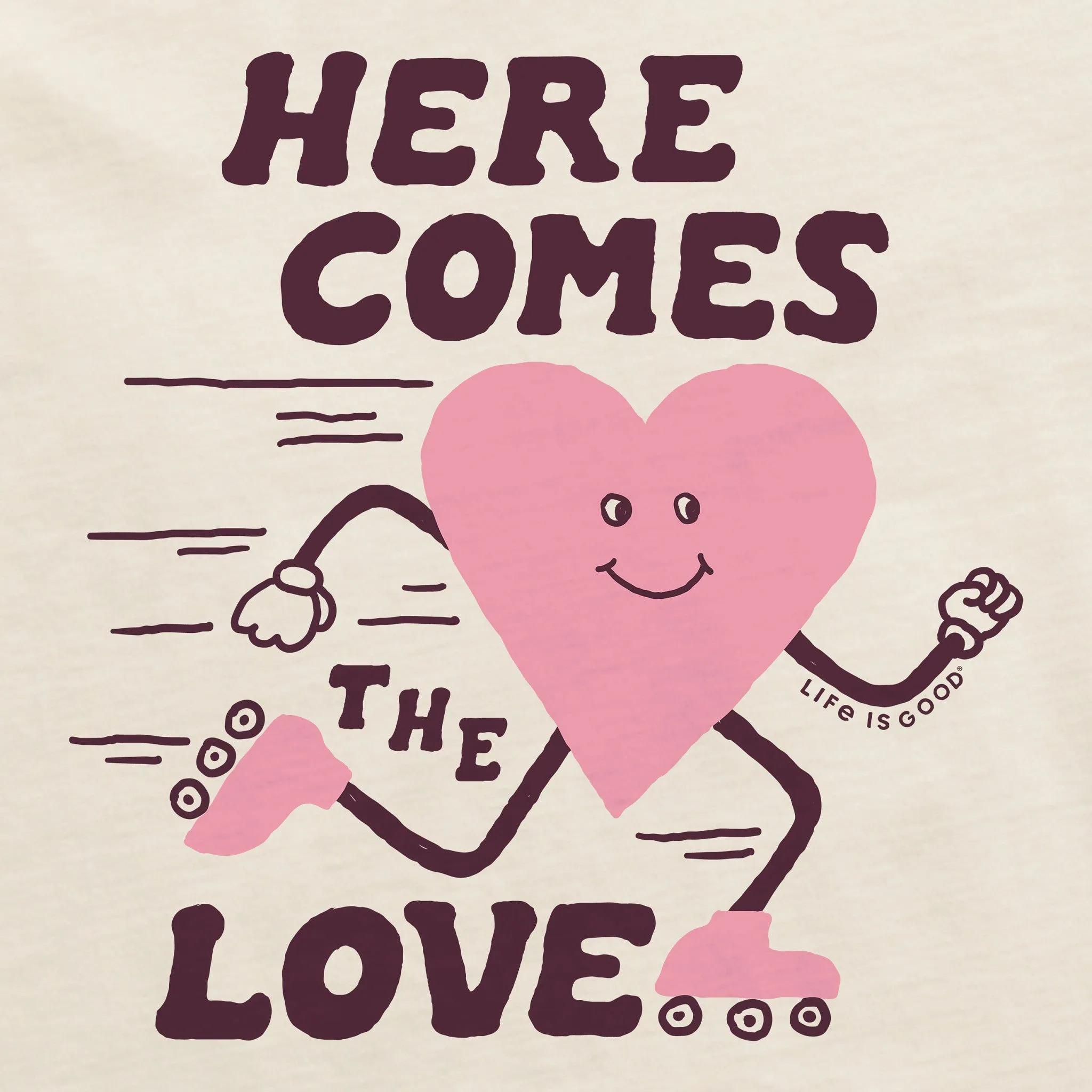 Women's Here Comes the Love Short Sleeve Crusher Boxy Tee Life is Good