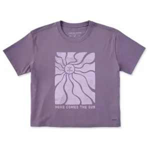 Women's Here Comes the Sun Flow Short Sleeve Crusher Boxy Tee Life is Good