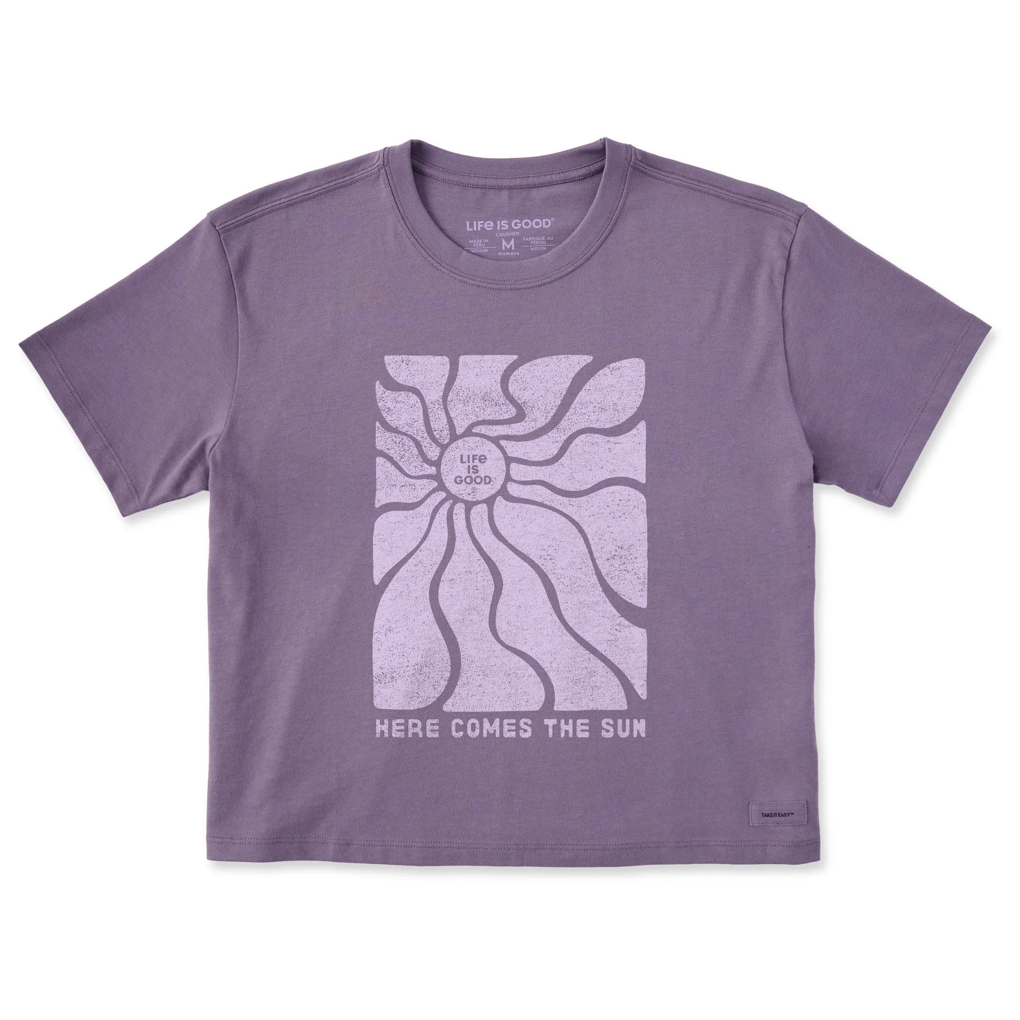 Women's Here Comes the Sun Flow Short Sleeve Crusher Boxy Tee Life is Good