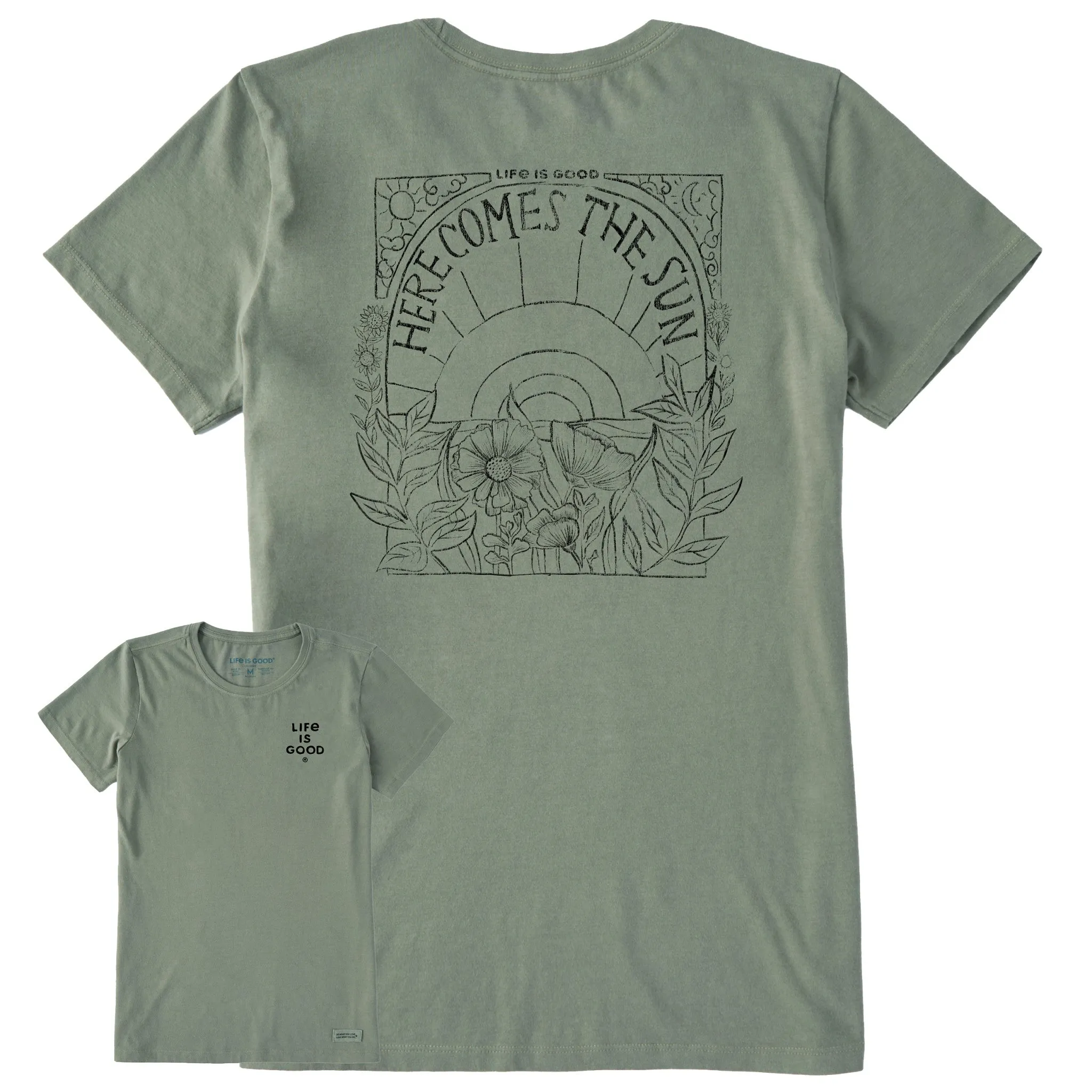Women's Here Comes The Sun Hippie 1-Color Short Sleeve Tee Life is Good