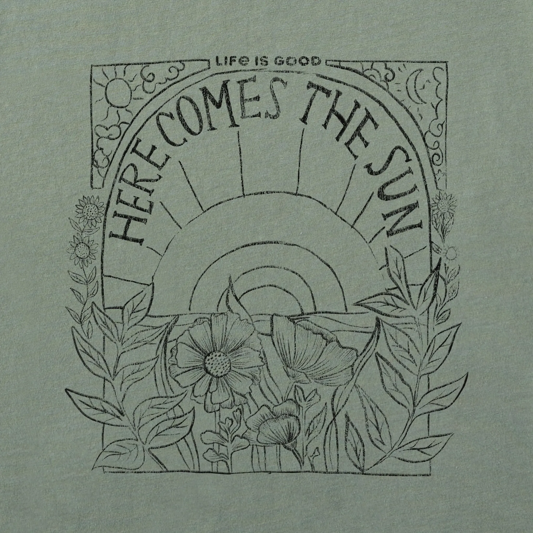 Women's Here Comes The Sun Hippie 1-Color Short Sleeve Tee Life is Good