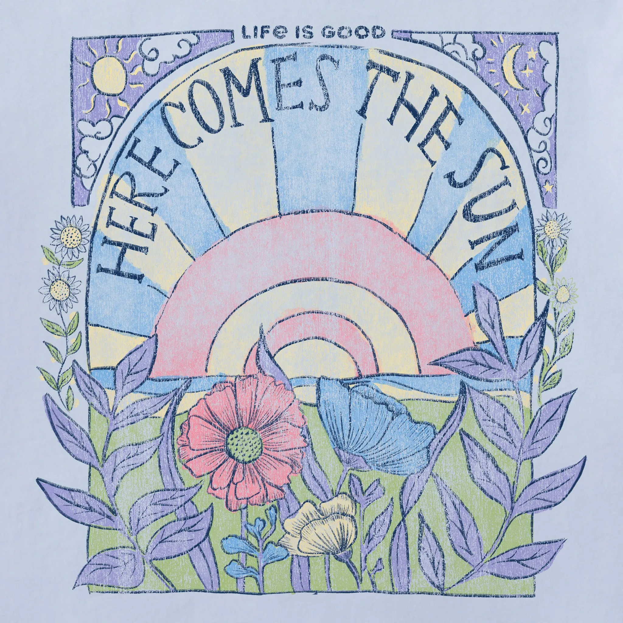 Women's Here Comes The Sun Hippie Crusher-LITE Shrunken Tee Life is Good