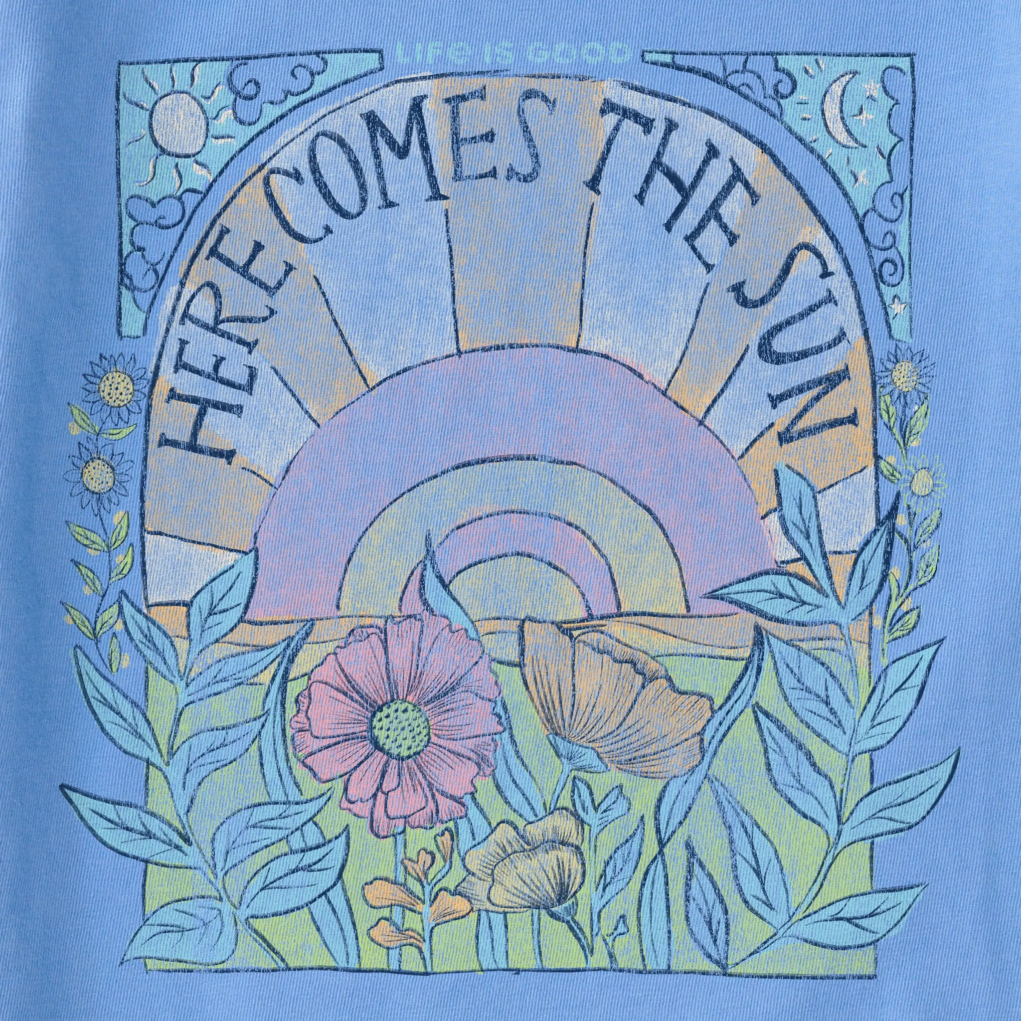 Women's Here Comes The Sun Hippie Crusher Tank Life is Good