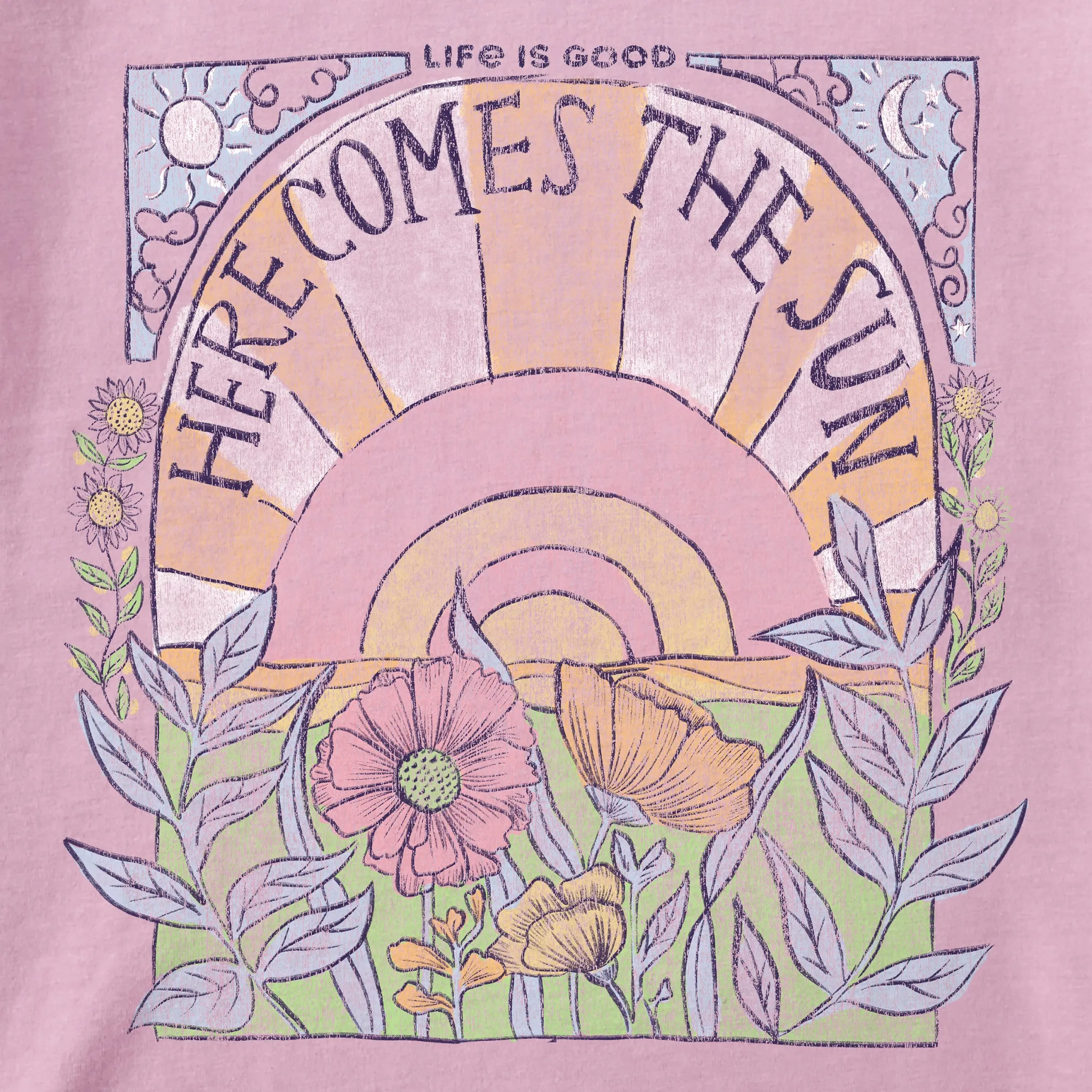 Women's Here Comes The Sun Hippie Crusher Tank Life is Good