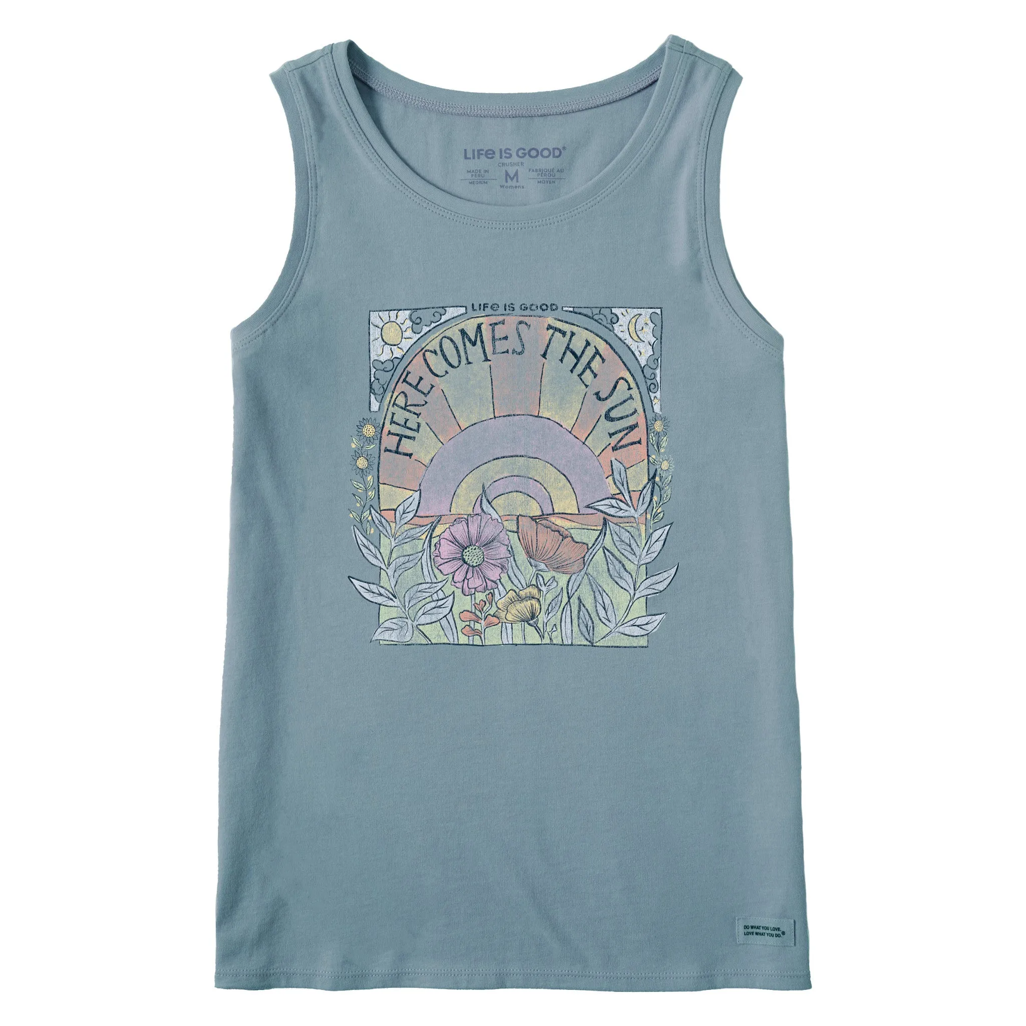 Women's Here Comes The Sun Hippie Crusher Tank Life is Good
