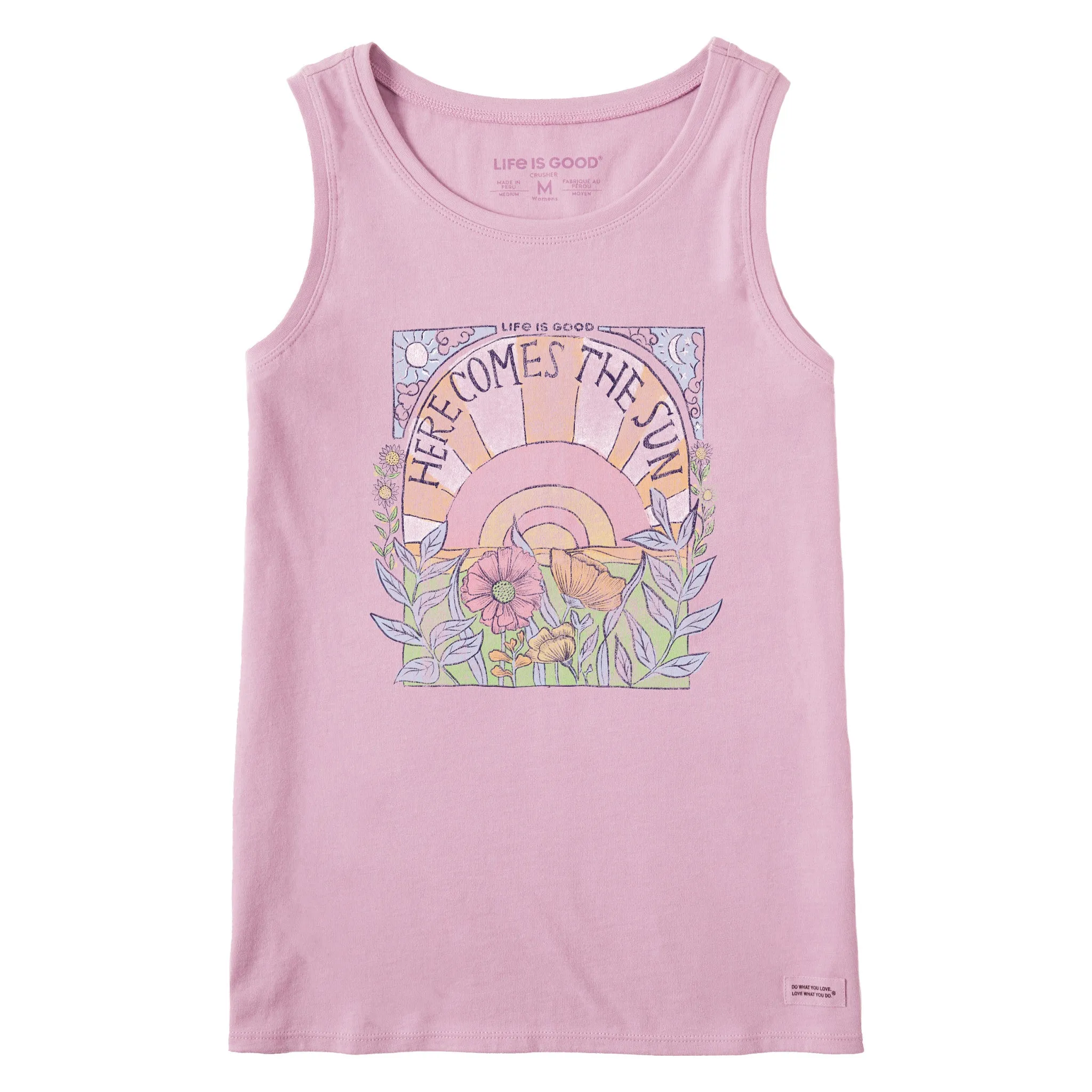 Women's Here Comes The Sun Hippie Crusher Tank Life is Good