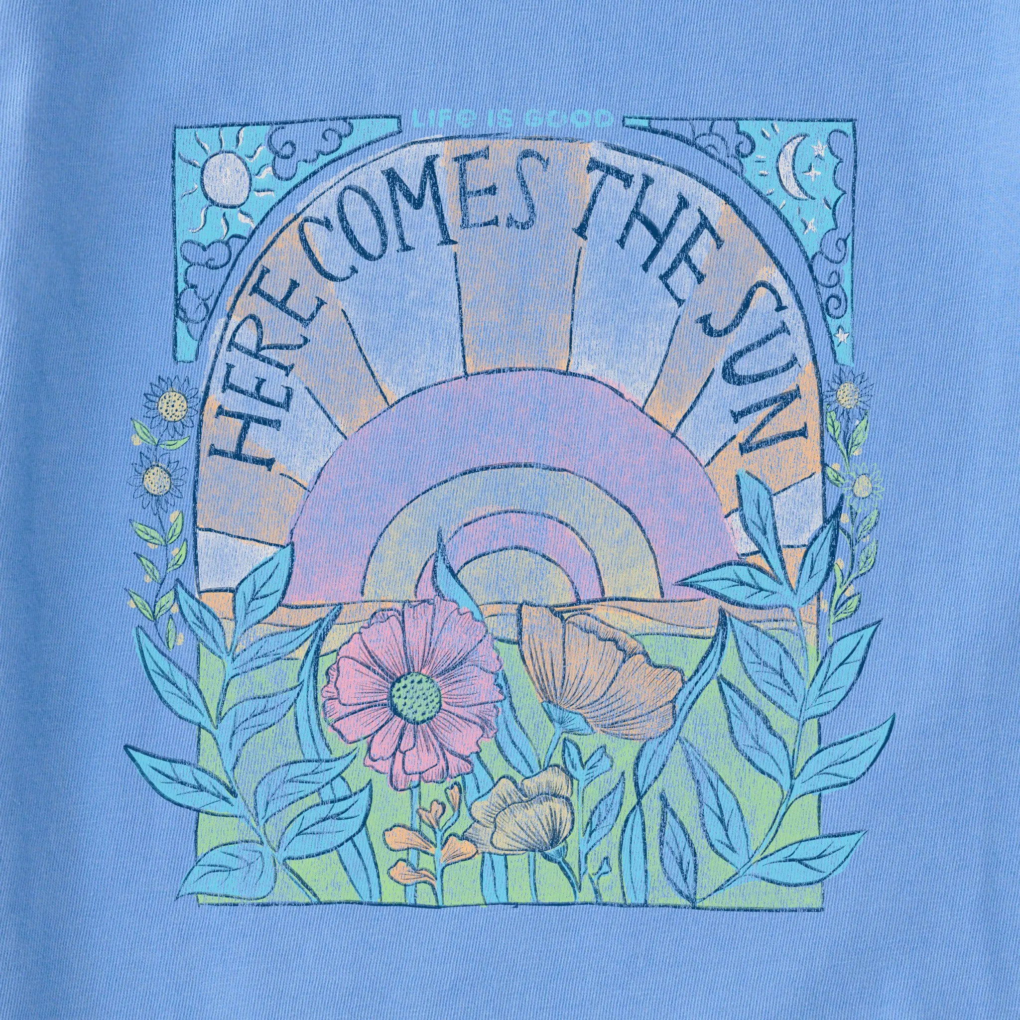 Women's Here Comes The Sun Hippie Long Sleeve Crusher Boxy Tee Life is Good