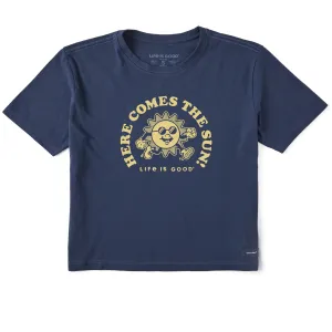 Women's Here Comes the Sun Mascot Short Sleeve Crusher Boxy Tee Life is Good