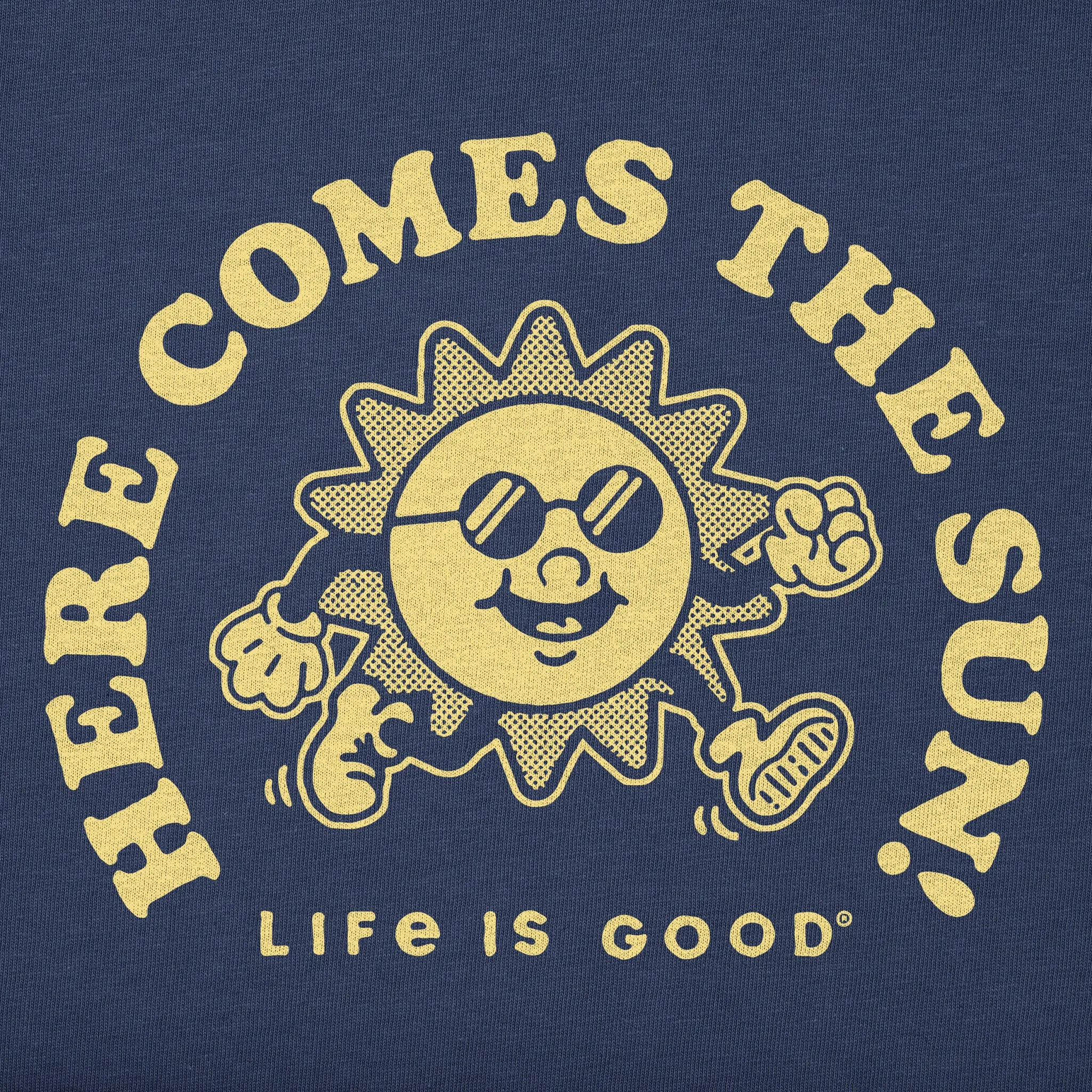 Women's Here Comes the Sun Mascot Short Sleeve Crusher Boxy Tee Life is Good
