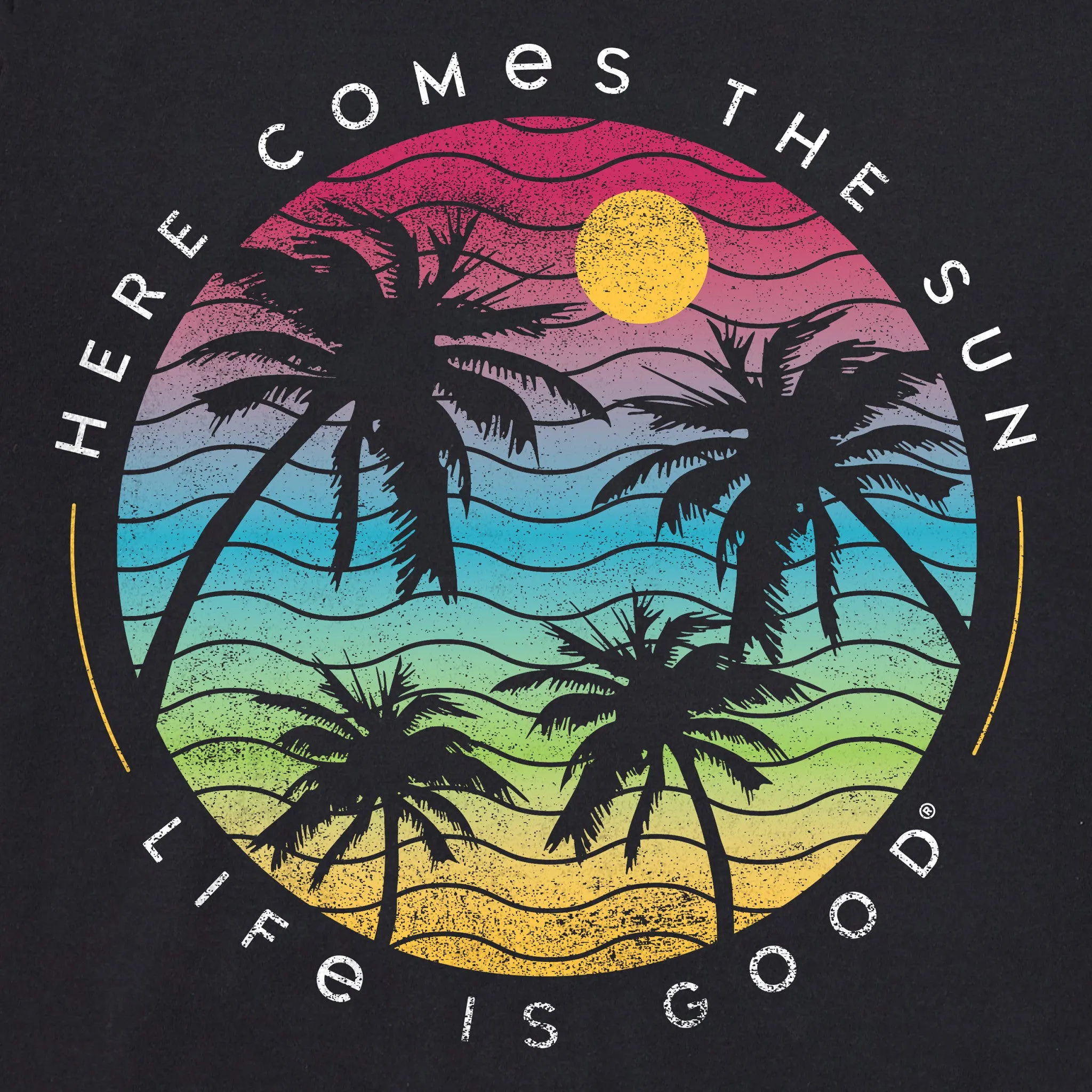 Women's Here Comes the Sun Palm Trees Crusher Tank Life is Good