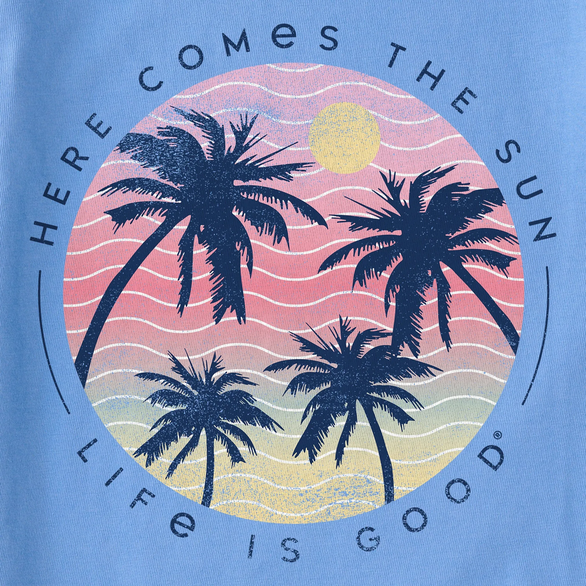 Women's Here Comes the Sun Palm Trees Crusher Tank Life is Good