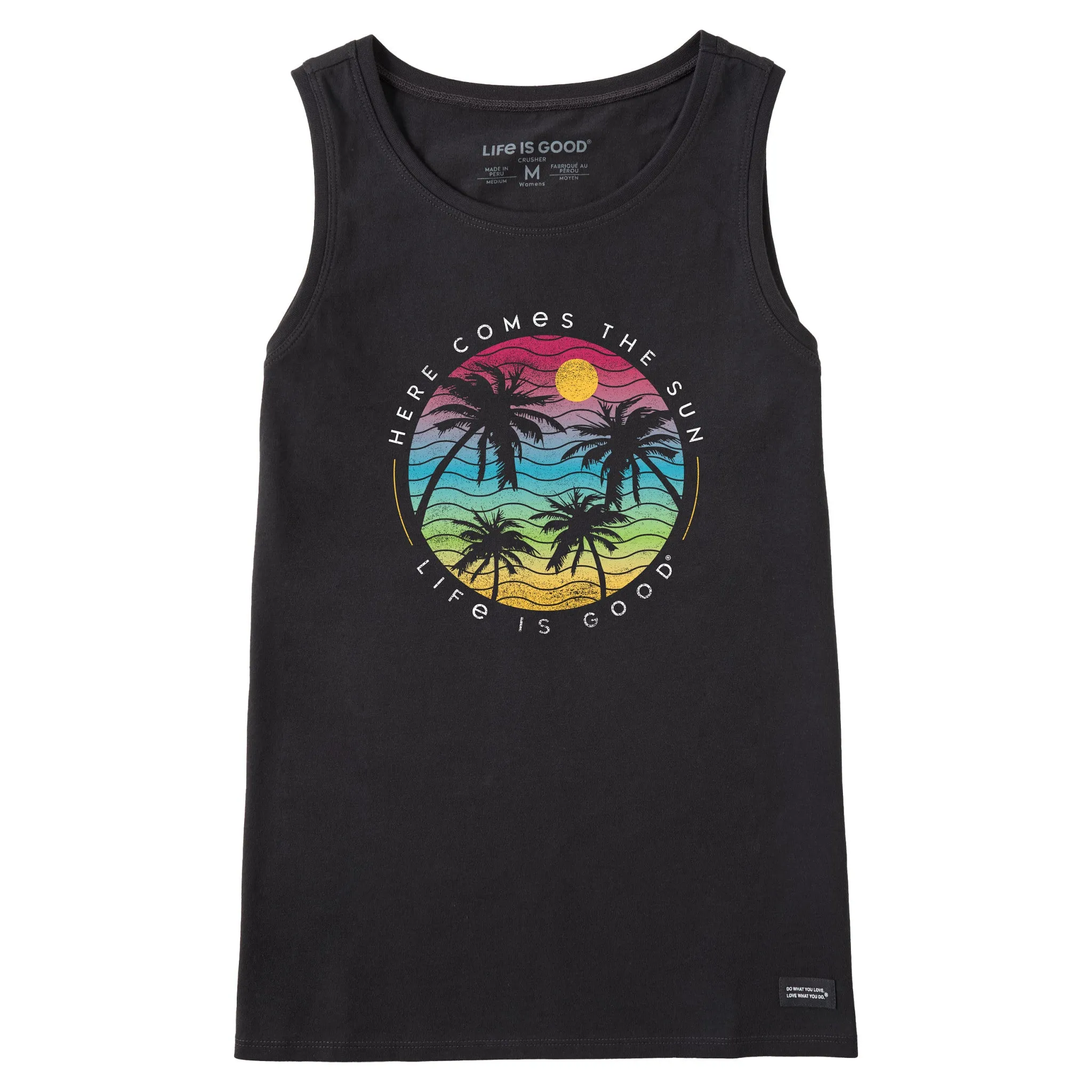 Women's Here Comes the Sun Palm Trees Crusher Tank Life is Good