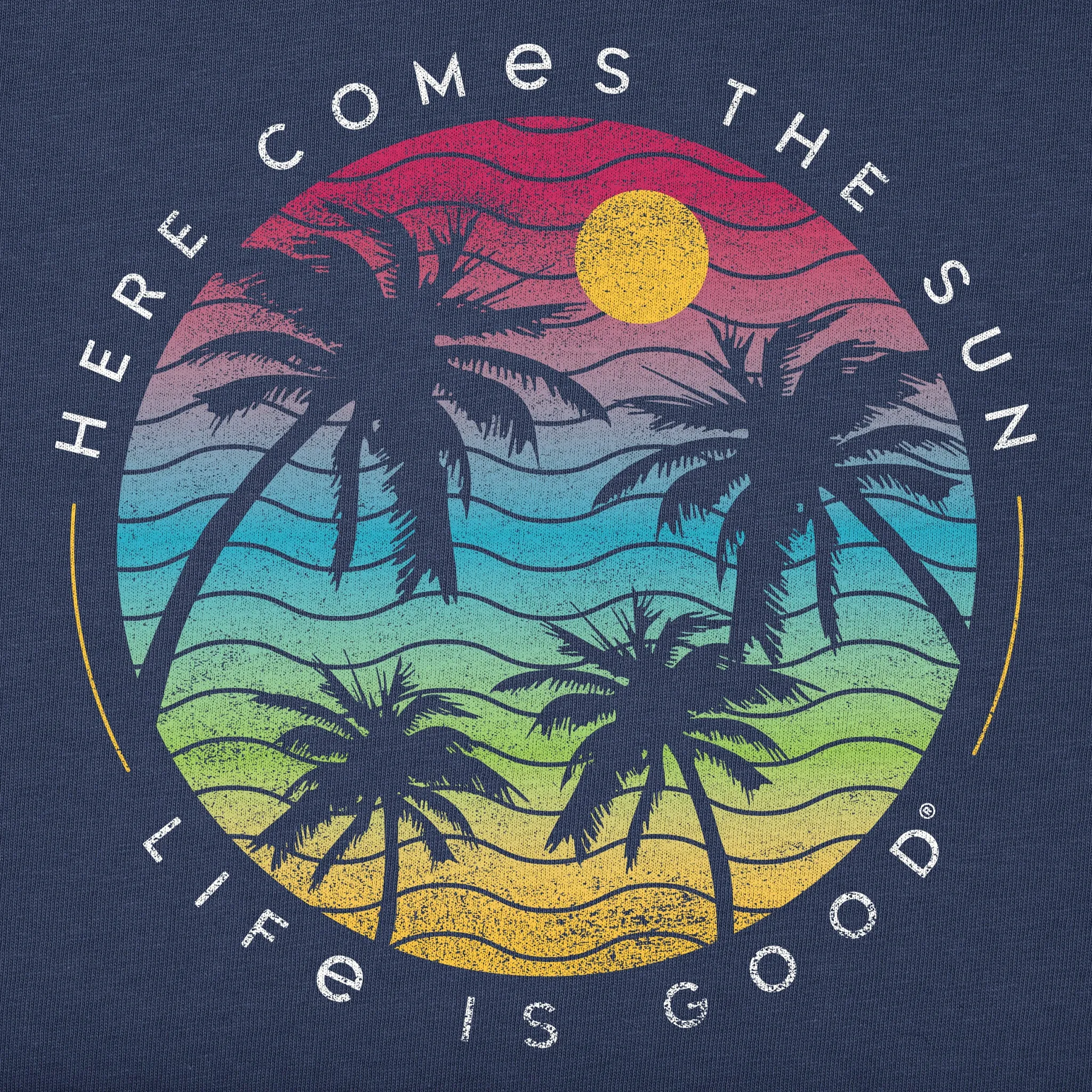 Women's Here Comes the Sun Palm Trees Crusher Tank Life is Good