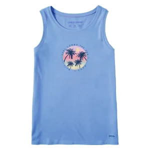 Women's Here Comes the Sun Palm Trees Crusher Tank Life is Good