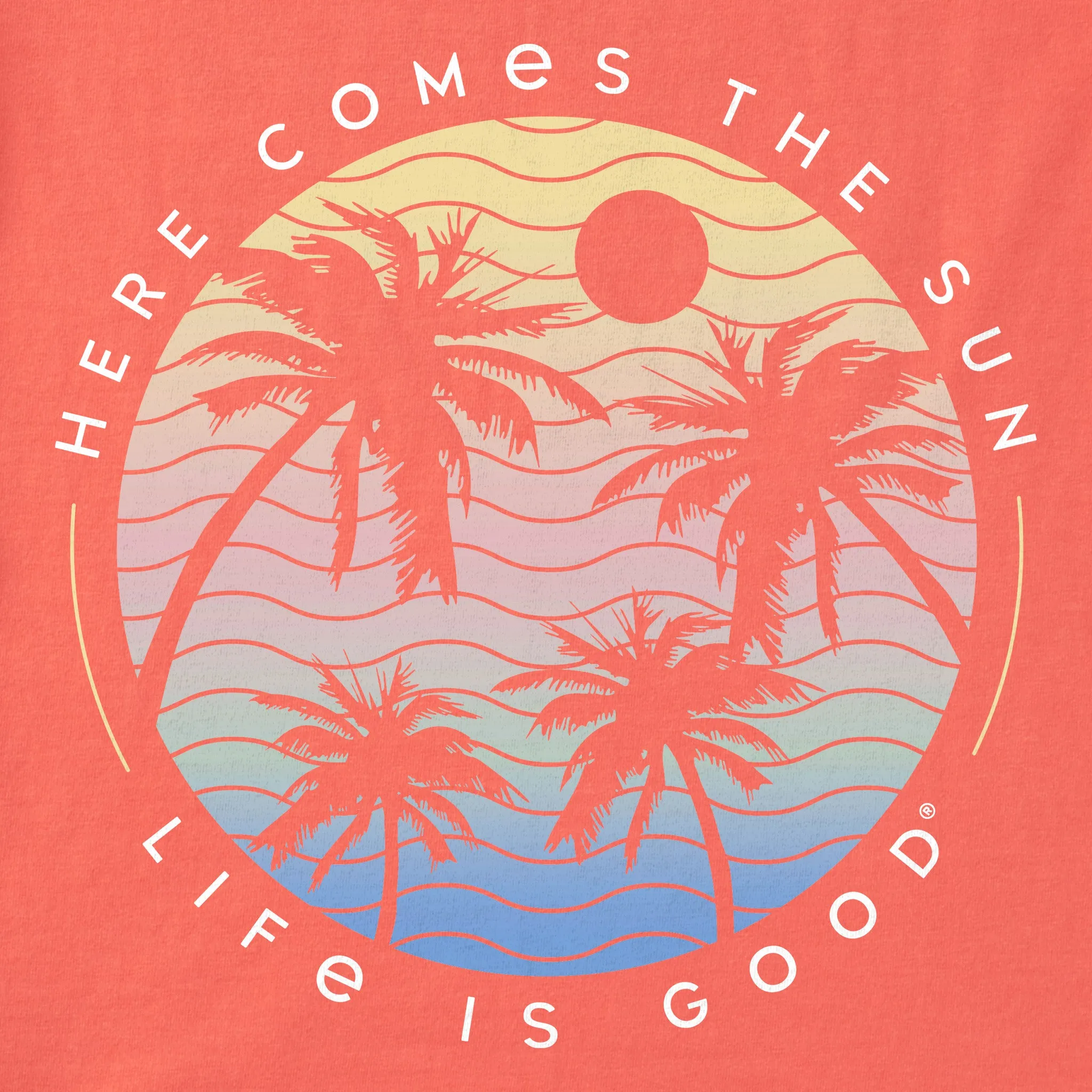 Women's Here Comes the Sun Palms Short Sleeve Crusher Boxy Tee Life is Good