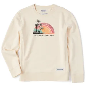 Women's Here Comes The Sun Rainbow Simply True Crew Life is Good