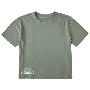 Women's Here Comes the Sunrise Short Sleeve Crusher Boxy Tee Life is Good