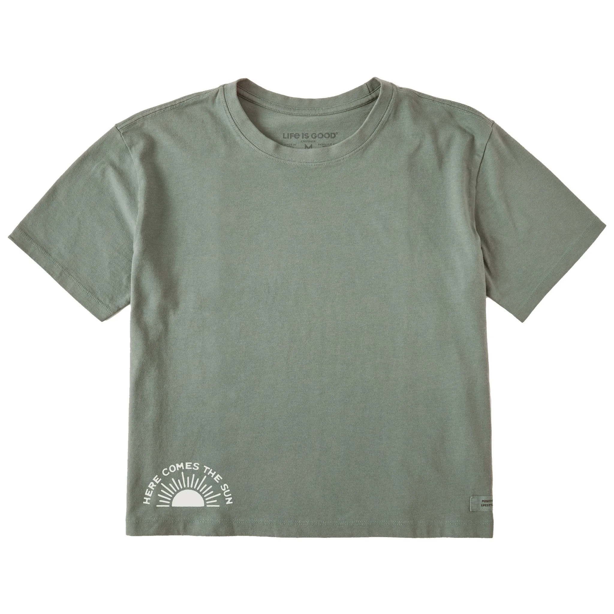 Women's Here Comes the Sunrise Short Sleeve Crusher Boxy Tee Life is Good