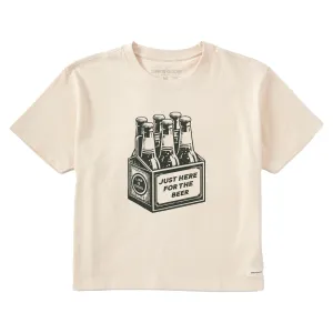 Women's Here for the Beer (6 pack) Short Sleeve Crusher Boxy Tee Life is Good