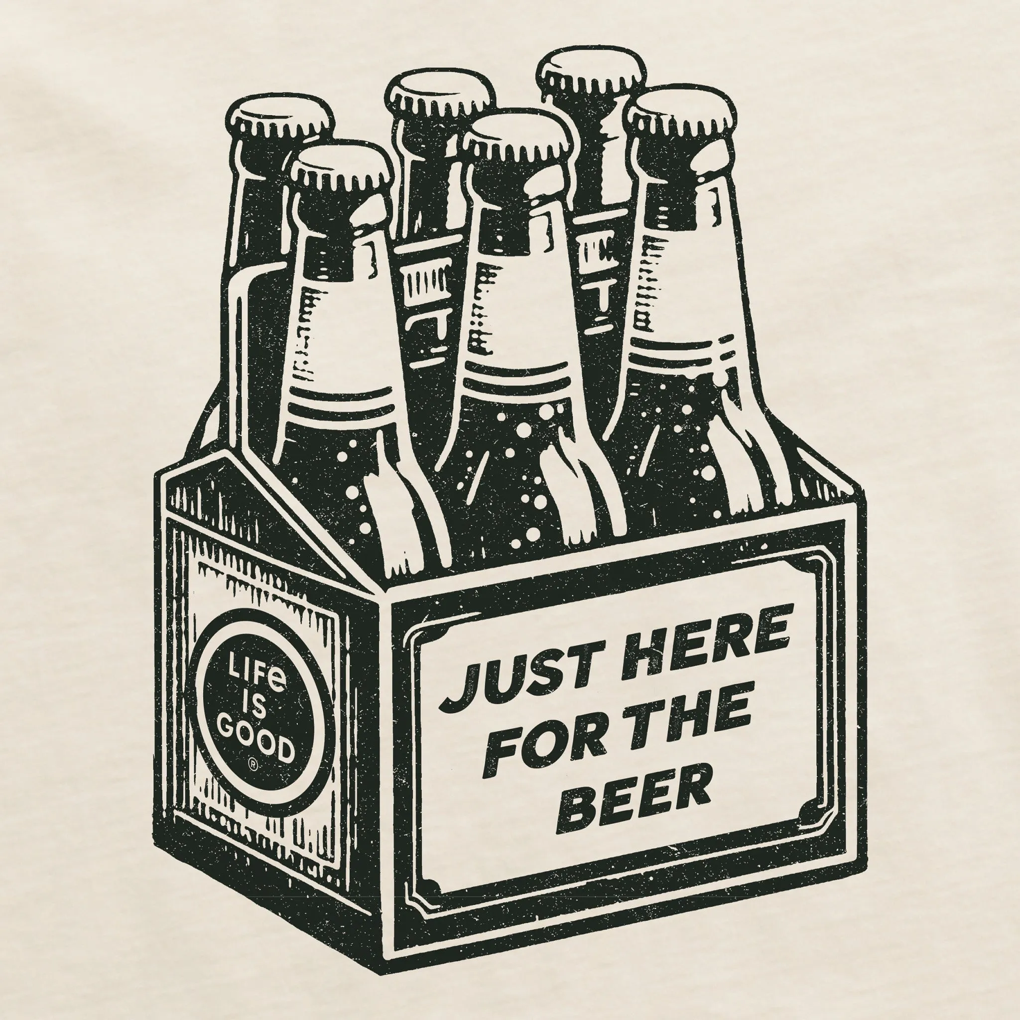 Women's Here for the Beer (6 pack) Short Sleeve Crusher Boxy Tee Life is Good