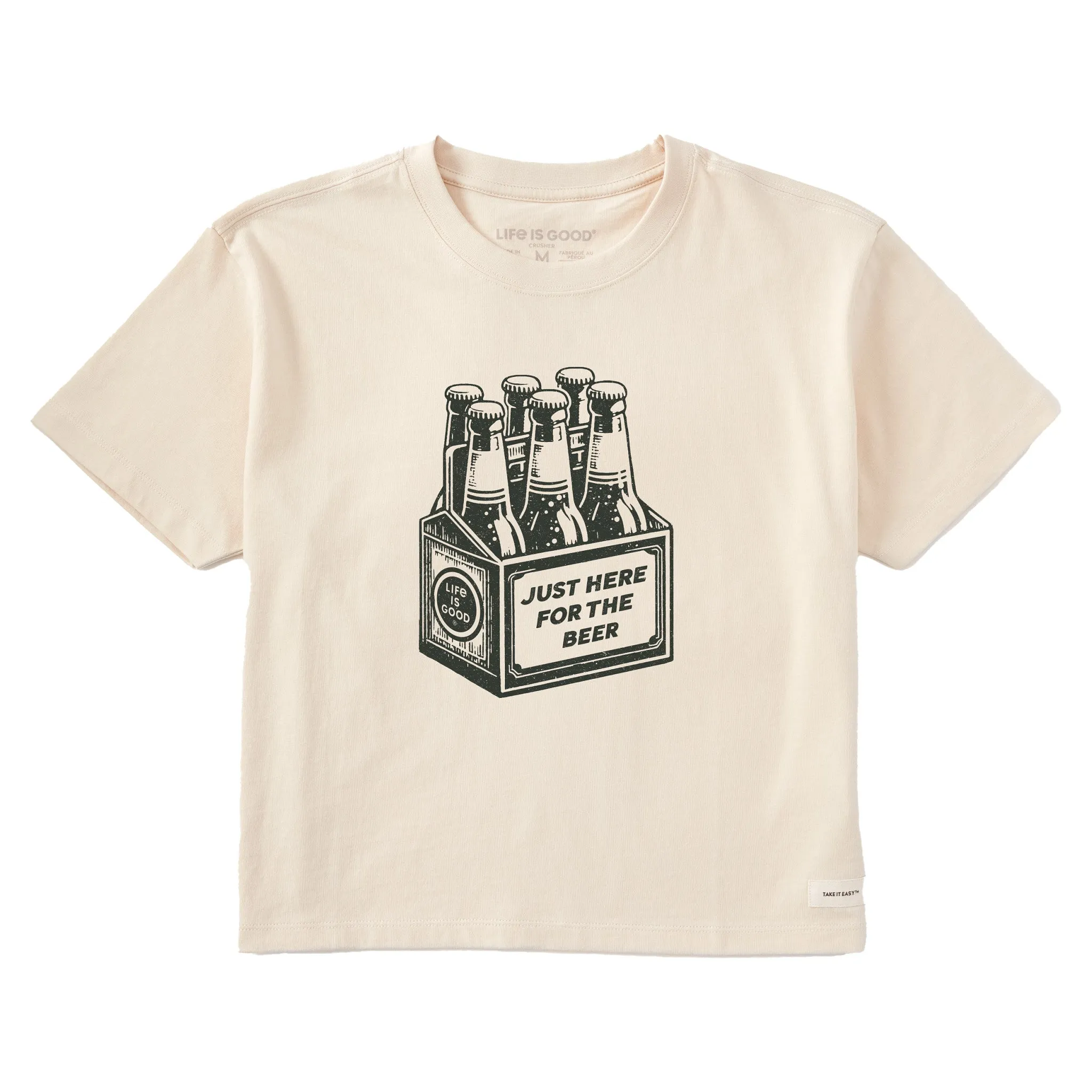 Women's Here for the Beer (6 pack) Short Sleeve Crusher Boxy Tee Life is Good