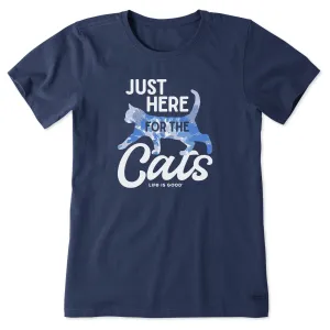 Women's Here for the Cats Tie Dye Short Sleeve Tee Life is Good