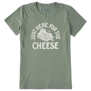 Women's Here for the Cheese Short Sleeve Crusher Tee Life is Good
