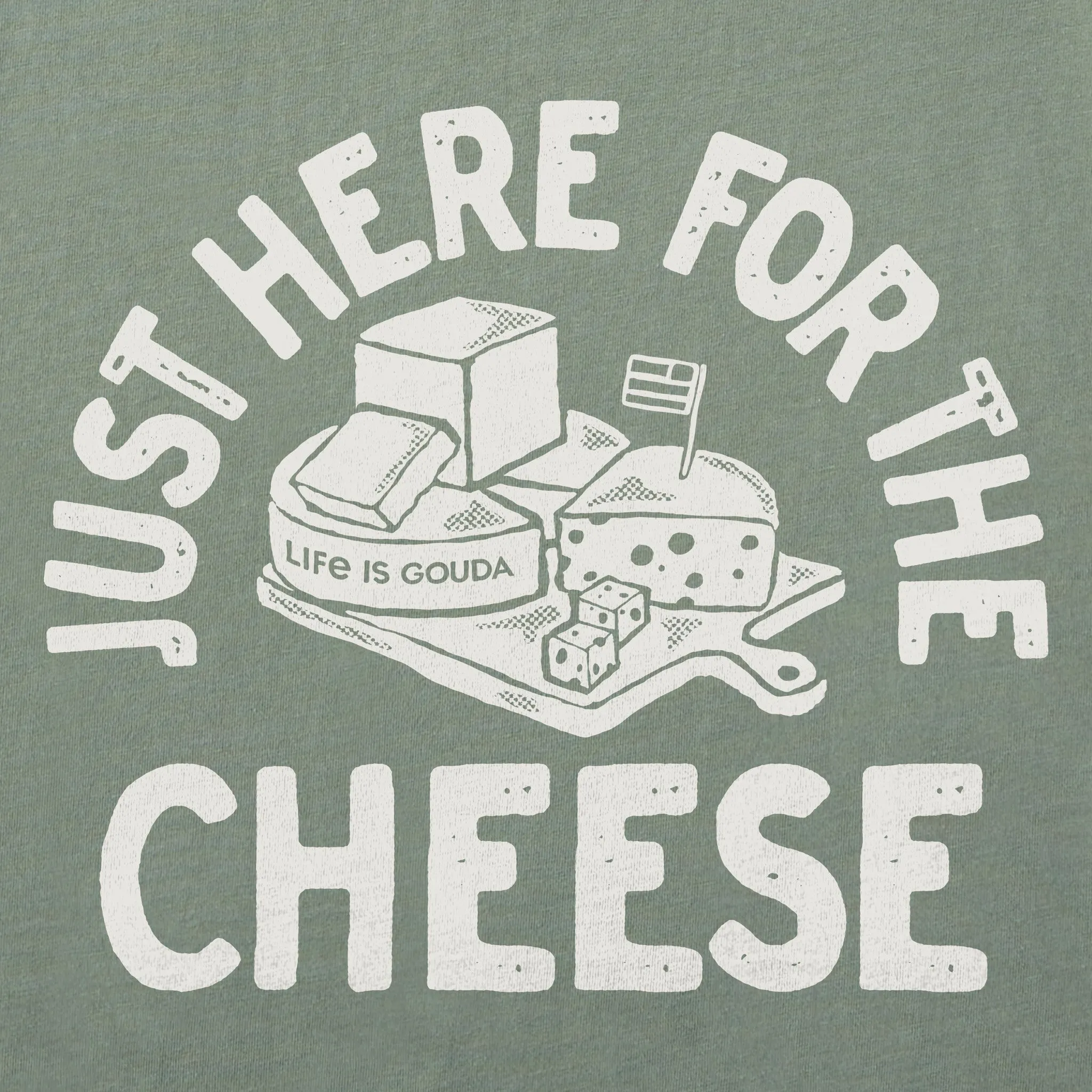Women's Here for the Cheese Short Sleeve Crusher Tee Life is Good