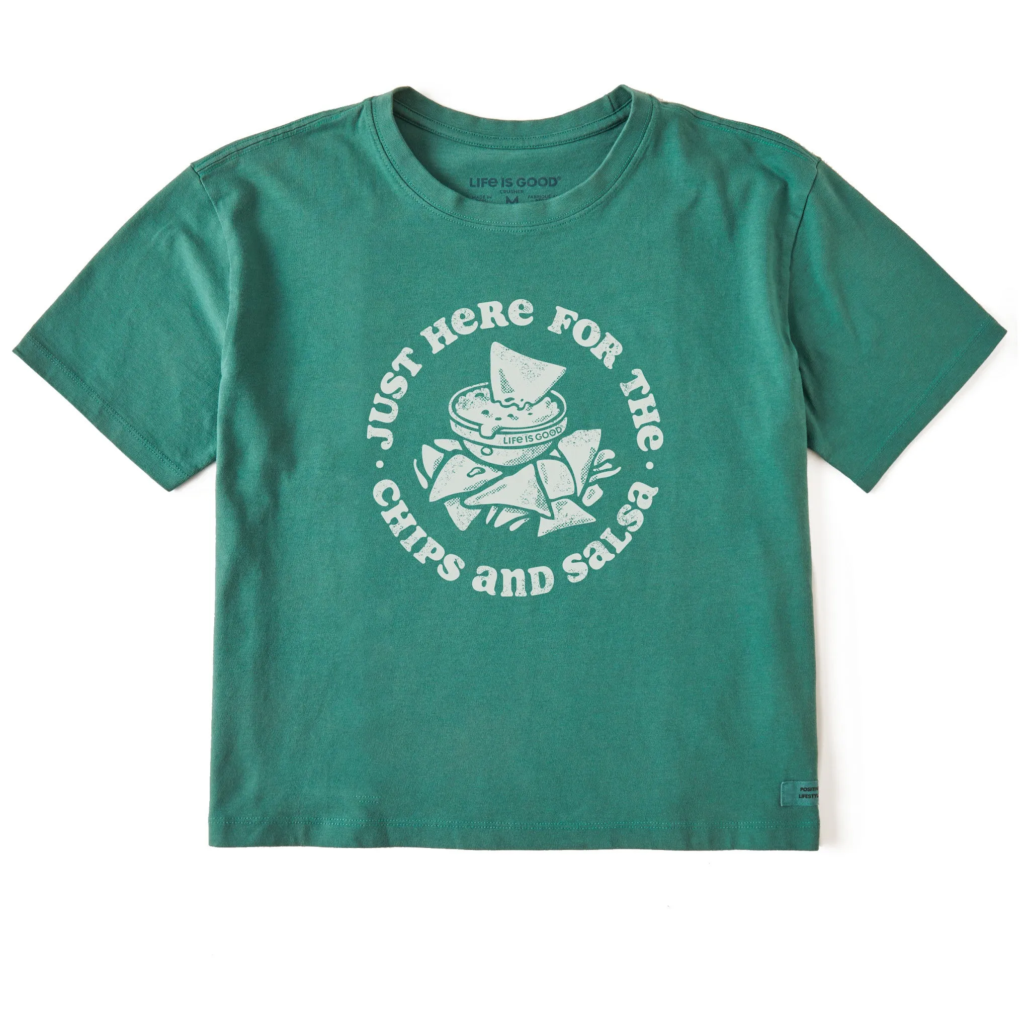 Women's Here for the Chips & Salsa Short Sleeve Crusher Boxy Tee Life is Good