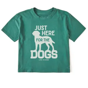 Women's Here for the Dogs Short Sleeve Crusher Boxy Tee Life is Good