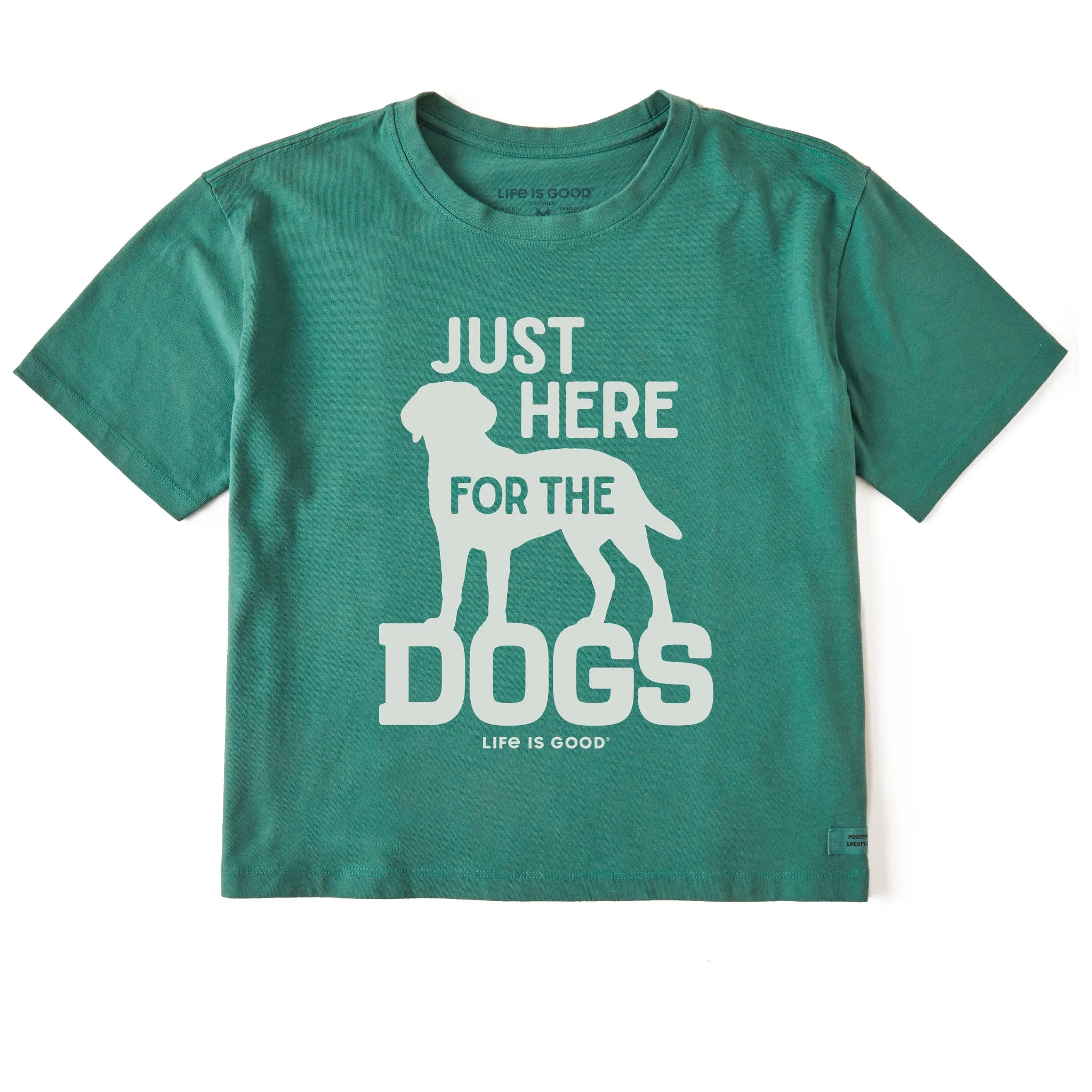 Women's Here for the Dogs Short Sleeve Crusher Boxy Tee Life is Good