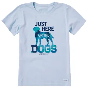 Women's Here for the Dogs Tie Dye Short Sleeve Crusher Tee Life is Good